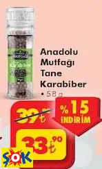 ANADOLU MUTFAĞI TANE KARABİBER 58 G ANADOLU MUTFAĞI TANE KARABİBER 58 G